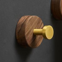 Wall Hanging Robe Hooks Solid Wood Bathroom Clothes Hook Home Decoration Punch-free Living Room Bedroom Robe Hook Accessories