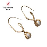 Gravitational Wave 1คู่ Hook ต่างหูไข่มุกเทียม High Gloss Elegant ตกแต่งหูเครื่องประดับ Party Dress-Up สีขาว Faux ไข่มุก Shiny Dangle ต่างหูเครื่องประดับของขวัญ