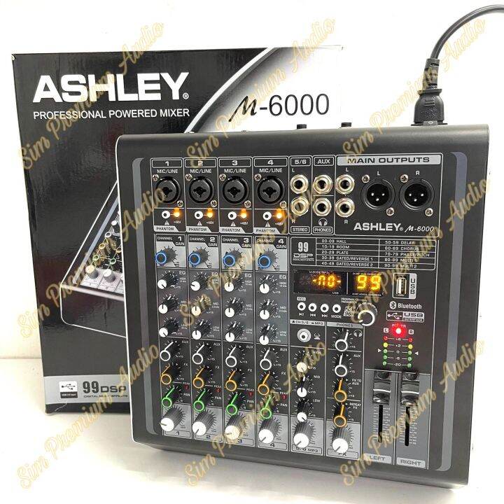 Power Mixer Ashley M6000 m6000 m 6000 Profesional 6 Channel Bluetooth