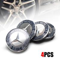 ฝาครอบดุมล้อ ฝาดุมล้อ ฝาครอบล้อ ขนาด 75 มม. รุ่น เมอร์เซเดส เบนซ์ MERCEDES BENZ จำนวน 4 ชิ้น