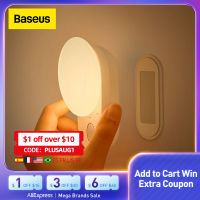 Baseus LED Night Lights Magnetic Motion Sensor Light Indoor USB Rechargeable Wall Lamps Decor Moon Lamp for Bedroom &amp; Depot