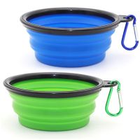 Dog Bowls Pet Collapsible Bowl Foldable Dog Water Food Bowl Portable Pet Feeding Dish Bowl for Hiking Traveling with Carabiners