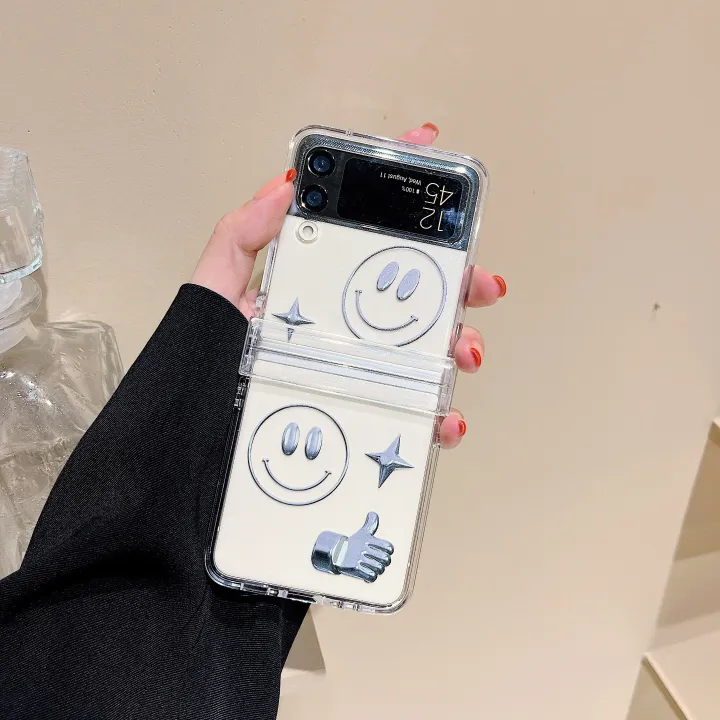 HOCE Z Flip 3 Case for Samsung Galaxy Z Flip 3 4 5G Shockproof ZFlip 3 Z Flip3 Flip4 Smiley