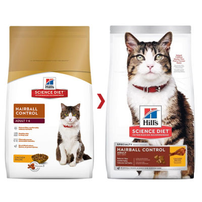 Hills® Science Diet® Adult Hairball Control cat food อาหารแมว อายุ 1-6 ปี สูตรควบคุมปัญหาก้อนขน 1.58kg.