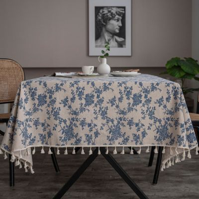 ผ้า Dihe ผ้าปูโต๊ะผ้าฝ้ายพิมพ์ผ้าตารางไหลจากพ่อผ้าปูโต๊ะชาใช้ในบ้านฝาครอบกันฝุ่น