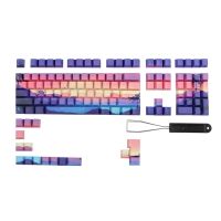 DoubleShots PBT Keycaps 124คีย์ Purple Dreamland CherryProfile Keycap Set Backlit สำหรับคีย์บอร์ดเครื่องกล