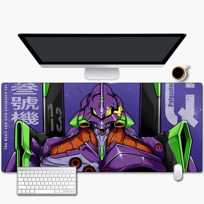 แผ่นรองเมาส์ EVA ขนาดใหญ่พิเศษ Evangelion Cool Computer Keyboard Pads หนาขึ้นนักเรียนเกมตารางแผ่นรองสำหรับผู้ชาย