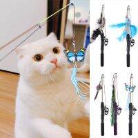 [Big Spade] 1PC Creative Telescopic Cat Stick ตกปลารูปปลา Rod Cat Stick ของเล่น Feather Teaser ของเล่น Interactive Stick Pet Supplies