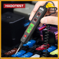 เครื่องวัดโวลต์รถยนต์ Nishore-HABOTEST เครื่องทดสอบวงจรรถยนต์0.8V-100V วงจรบำรุงรักษารถยนต์จอแสดงผลดิจิตอล LCD ปากกาทดสอบด้วยสายไฟสปริง PU แบบพกพา