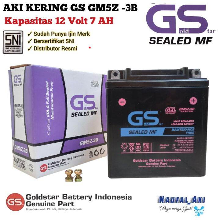 Aki Motor Honda Supra X lama/Supra FIT GS GM5 3B Aki kering | Lazada