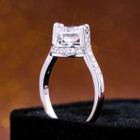 Bridal Ring with Round Brilliant Cubic Zircon Prong Setting Anniversary Engagement Wedding Rings for Women Size6 10