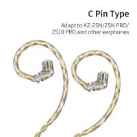 KZ Premium Upgrade Cable สายอัพเกรดหูฟังแบบทอง-เงิน Gold-Silver  สินค้าพร้อมส่งจากไทย ประกัน 3 เดือน