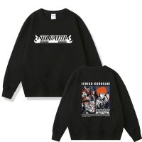 Anime Bleach Kurosaki Ichigo Graphic Sweatshirt Men Cotton Crewneck Tracksuit Man Manga Casual Vintage Pullover Size XS-4XL