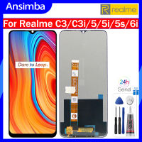 Ansimba Origina หน้าจอ LCD 6.5นิ้วสำหรับ Realme C3/C3i/Realme 5/5i/5S/6i เครื่องอ่านพิกัดจอแสดงผล LCD แบบสัมผัสหน้าจอแทนการประกอบสำหรับ C3 Realme C3i 5 5i 5S 6i RMX2020 RMX2021 RMX2030 RMX2032 RMX1925หน้าจอ LCD RMX2040 5S