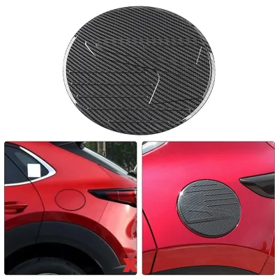 for Mazda CX-30 CX30 2020 ABS Carbon Fiber Fuel Tank Cap Cover Trim Gas Tank Protector Sticker Car Styling