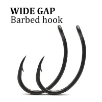 【LZ】❣  30pcs PTFE Coated Carp Fishing Hook Barbed Wide Gap Hook High Carbon Steel Method Feeder Carp Hair Rig Hook For Carp Accessories