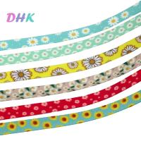 【hot】！ 3/8 5yards Chrysanthemum printed grosgrain ribbon Accessory hairbow headwear 9mm Decorations C1930