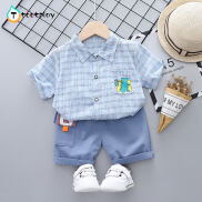 Tootplay 2 Chiếc Áo Thun Kẻ Sọc Bộ Đồ Mùa Hè Ve Áo Cho Bé Trai Quần Đùi