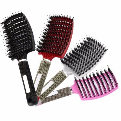 【CC】 Hair Scalp Massage Comb Hairbrush Bristle Nylon Wet Curly Detangle for Hairdressing Styling Tools