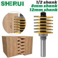 1pc 8mm 12mm 1/2－Shank Brand New 2 ฟันปรับนิ้วร่วมเราเตอร์ Bit Tenon Cutter เกรดอุตสาหกรรมสําหรับเครื่องมือไม้ fresa