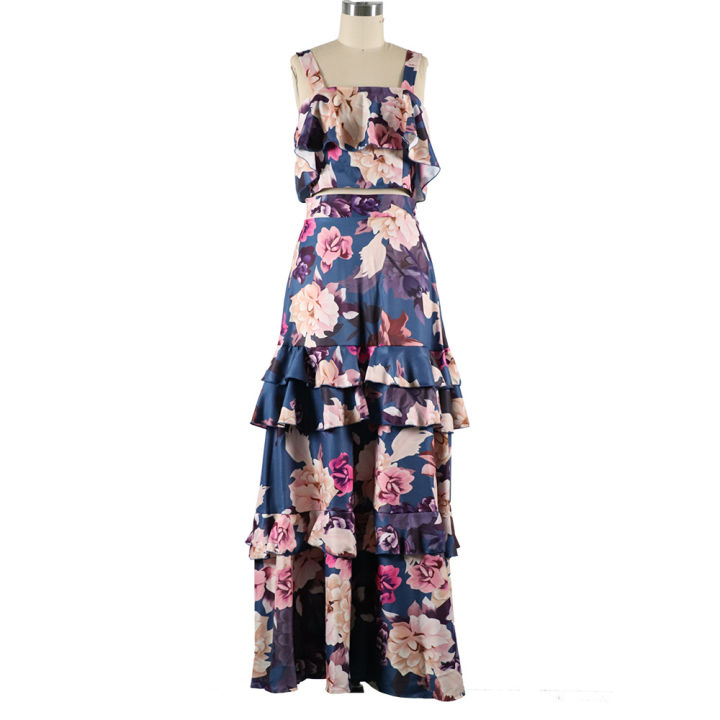 printed-dresses-summer-two-piece-set-women-skirt-new-suspender-top-lotus-leaf-long-dress-sleeveless-high-waist-daily-casual-wear