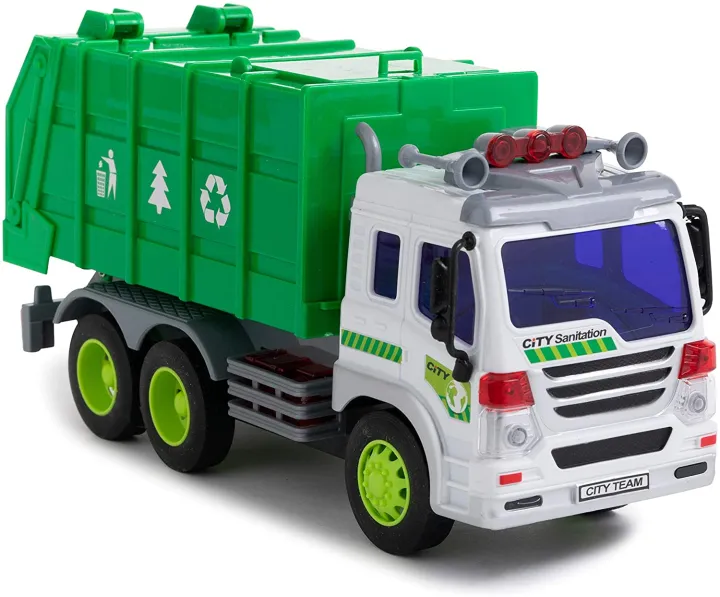 SPIRO' City Builder Garbage Truck Toy with Light and Sound Battery