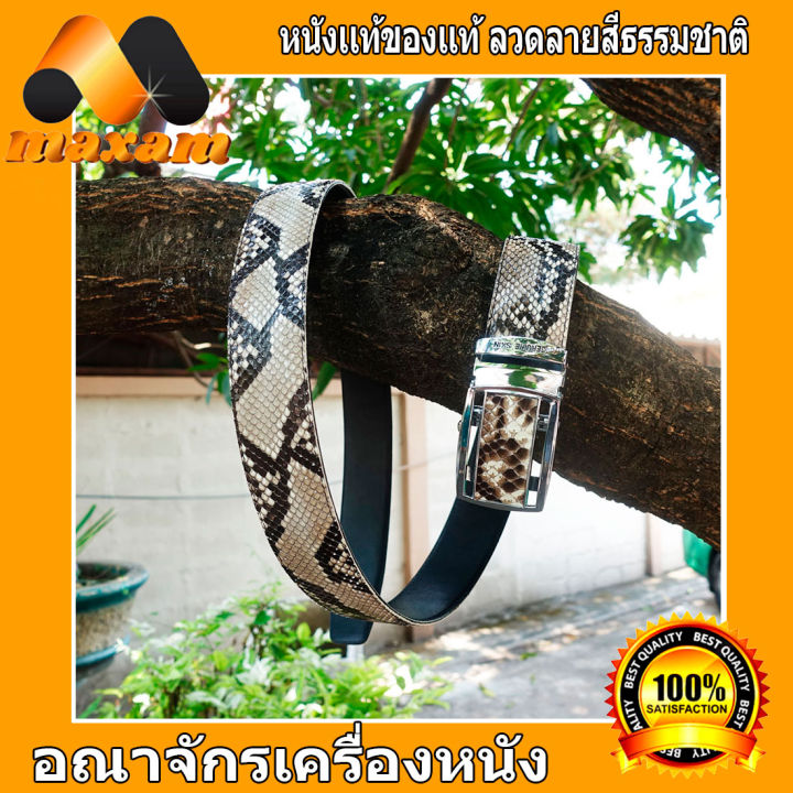 หัวเข็มขัด-เป็นระบบ-ออโตล็อต-auto-lock-สวยสะใจ-เข็มขัดหนังงู-สีธรรมชาติ-สวยงาม-โฉบเฉี่ยว-โดดเด่น-ทั้งในออฟฟิต-maxam-design