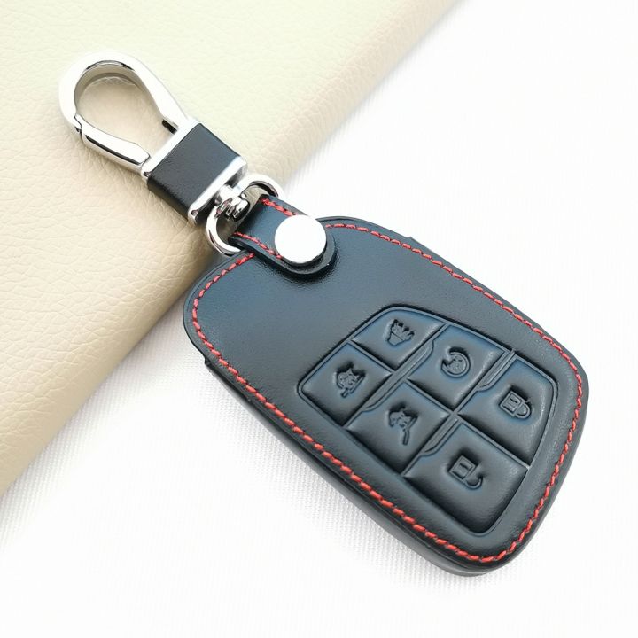 leather-cover-key-case-car-fob-for-chevrolet-tahoe-suburban-for-gmc-yukon-for-buick-envision-s-plus-avenir-2020-2021-6-buttons