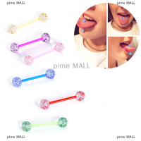 pime MALL 7ชิ้น/ล็อต Glitter Bar ลิ้นแหวน Body เจาะเครื่องประดับ tounge bars Gift