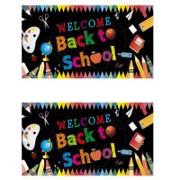 2X Welcome Banner, First Day of School Backdrop Banner ,Welcome Party Decorations Supplies