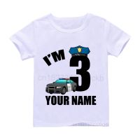 2022 New Policeman Birthday Number Print T Shirt Kids Im 1-10 Year Customize Name T-shirt Boy Funny Gift Tops Present Outfit