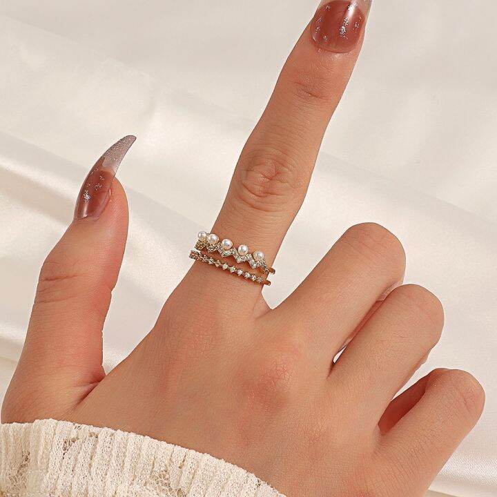 cod-european-and-ins-corrugated-pearl-ring-female-fashion-light-luxury-inlaid-zircon-double-layer-geometric-opening-index-finger