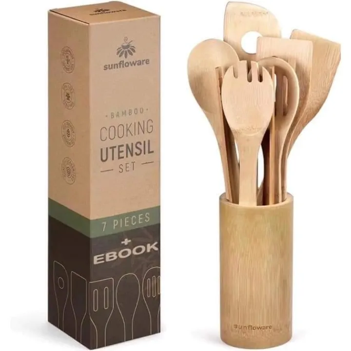 Bamboo Cooking Utensil set, Team kahoy Kitchen Utensils, Aesthetic