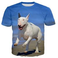 2023 NEWAnimal Bull Terrier สุนัข3D พิมพ์เสื้อยืดผู้ชายผู้หญิงแฟชั่นสบายๆฤดูร้อนสไตล์ฮาราจูกุรอบคอ Streetwear Oversize Tops