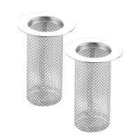 2pcs Smooth Edge Debris Mesh Basket Toilet Bathroom Large Wide Reusable Hair Floor Convenient Multifunctional Easy To Install Stainless Steel Kitchen Anti Clog Sink Drain Strainer