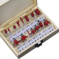 15pcs Router Bit Set Trimming Straight 1/4 Shank Woodworker Milling Cutter สําหรับเครื่องตัดแต่ง Wood Bearing Cove Box Bit