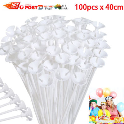 40cm Balloon Sticks Balloon Stick Holder Plastic Balloon Rods Party Balloon Accessories Balloon Cup Holder 40cm Balloon Sticks Balloon Pole Holder Balloon Support Rods Balloon Decoration Supplies Balloon Stick With Cup Colored Balloon