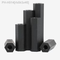 50pcs M3x5/6/7/8/9/10/12/15/18/20/25/30/35/40/45/50 Black plastic Pc female to female hex nylon standoff spacer