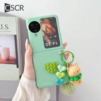 แฟชั่น CSCR เคสโทรศัพท์จี้กระต่ายสัตว์หมีน่ารัก3D สำหรับออปโป้ไฟนด์เคส N3พลิกสีบริสุทธิ์สำหรับค้นหาเคสแบบพับปิดได้ N3