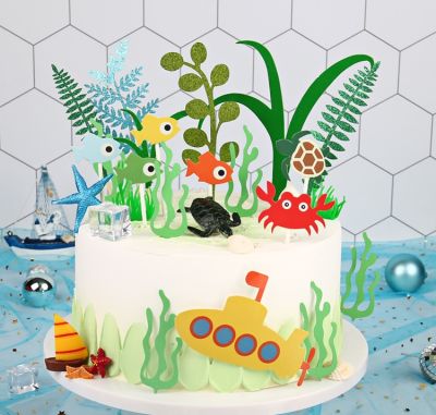 【CW】✾♘❄  Sea Theme Happy Submarine Decoration Birthday