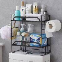 Multifunctional Bathroom Accessories Iron Multi-layer Toilet Holder Strong Load-bearing Bathroom Shelf Side Hook Storage Box Bathroom Counter Storage