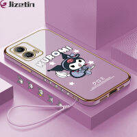 Jizetin G53โมโตโรล่าโมโต5G ฟรีสายคล้อง + ตัวการ์ตูนน่ารักลายขอบสี่เหลี่ยมน่ารักเคสเคสโทรศัพท์ชุบเคสโทรศัพท์นิ่มสุดหรู