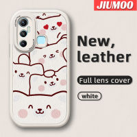 เคส JIUMOO สำหรับ Infinix Hot 11S เคสหมีเคสใส่โทรศัพท์หนังดีไซน์ใหม่เคสมือถือกันกระแทกป้องกันการตกแบบนิ่มพร้อมเคสป้องกันกล้องเลนส์คลุมทั้งหมด