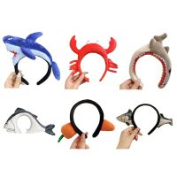 【YF】 Funny Headband For Washing Face Cartoon Shark Party Crab Animal Halloween Hair Hoop