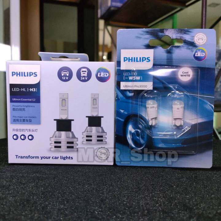 Philips หลอดไฟหน้ารถยนต์ Ultinon Essential LED+150% Gen2 6500K (12/24V ...