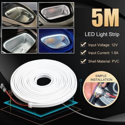 【cw】 5M Frunk Brighten Strip Modified Lighting Tesla 3 Y S X Car Front Tube Silicone Li C9A1