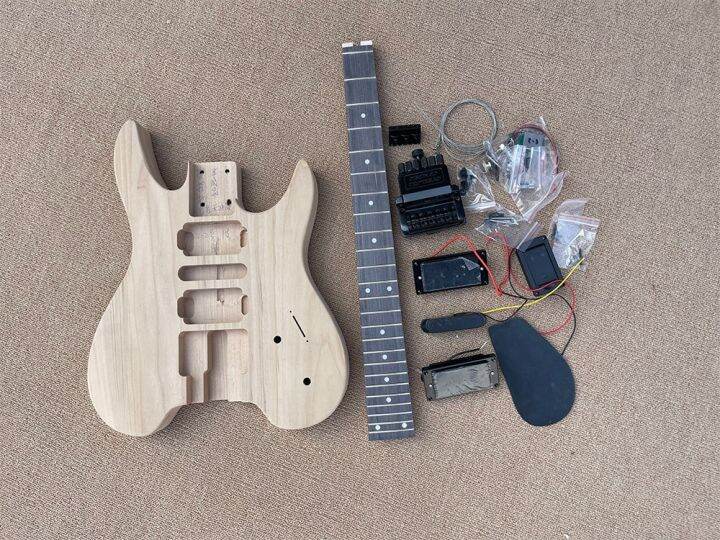 DIY SemiFinished Headless Alder Electric Guitar Kits Without Paint