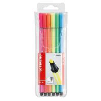 STABILO Pen 68 ปากกา ปากกาสีหมึกน้ำ Fibre-Tip Pen Neon Set จำนวน 6 ด้าม