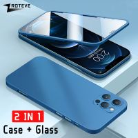 Zroteve 360 Full Cover For iPhone14 Plus Case Tempered Glass + PC Back Cover For iPhone 14 11 12 13 Pro Max Mini X XS XR Cases