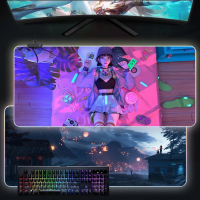 แผ่นรองเมาส์ RGB mouse pad แผ่นรองเมาส์สำหรับเล่นเกม แผ่นรองเมาส์ขนาดใหญ่ 7 สี แผ่นรองเมาส์สำหรับเล่นเกมเรืองแสง RGB แผ่นรองเมาส์ gaming